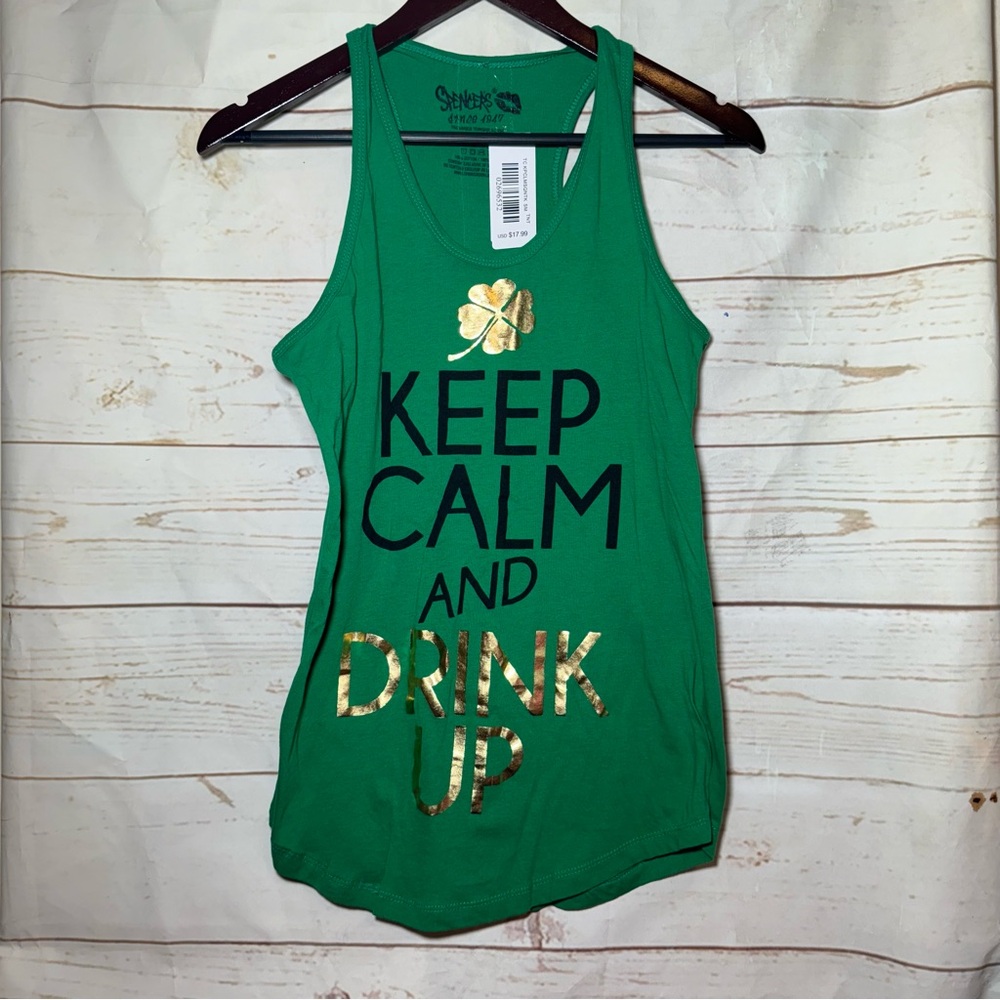 NWT $17.99 • Spencer’s • Top • St. Patrick’s Day • Green Muscle Tee